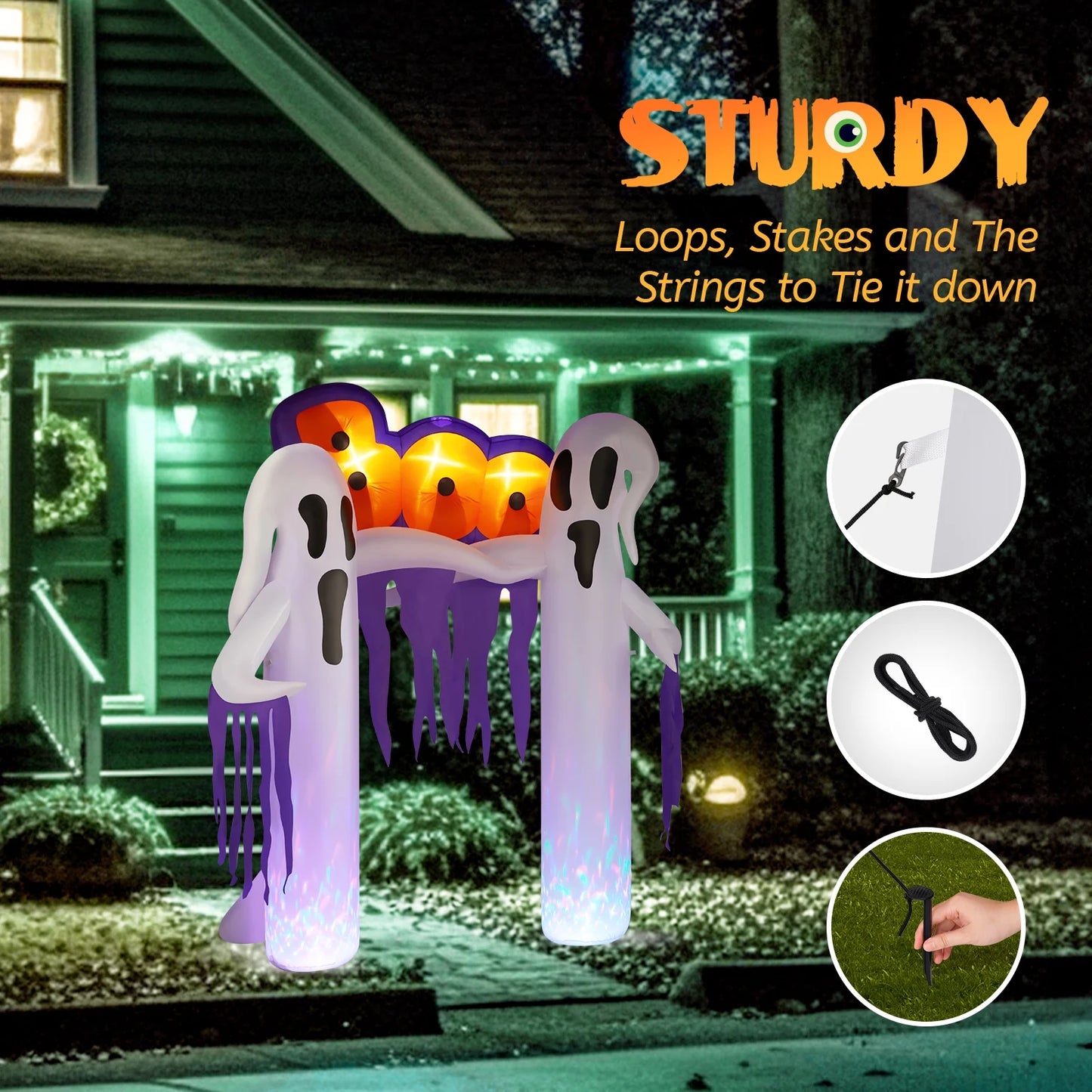 10 FT Halloween Inflatables Ghost Arch Outdoor Halloween Decoration